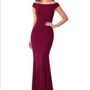 NWT Azazie Nicolina Burgundy Dress